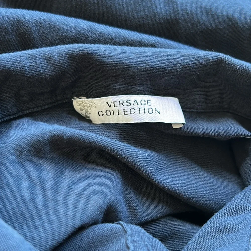 Versace Collection Half Medusa Logo 3 Button Placket Polo Shirt Mens Sz M - Picture 7 of 11